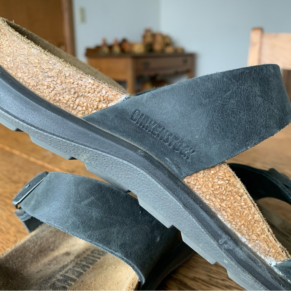Birkenstock Sierra CT Women’s Size 37 or US 7 Black Oiled Leather Sandal - Picture 12 of 15